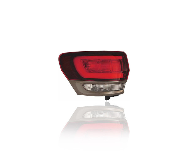 Tail Light Assembly - Compatible/Replacement for '15-16 Jeep Grand Cherokee - Outer On Body Quarter Panel, Silver Trim, Halogen - Left Hand - Driver - 68289997AA