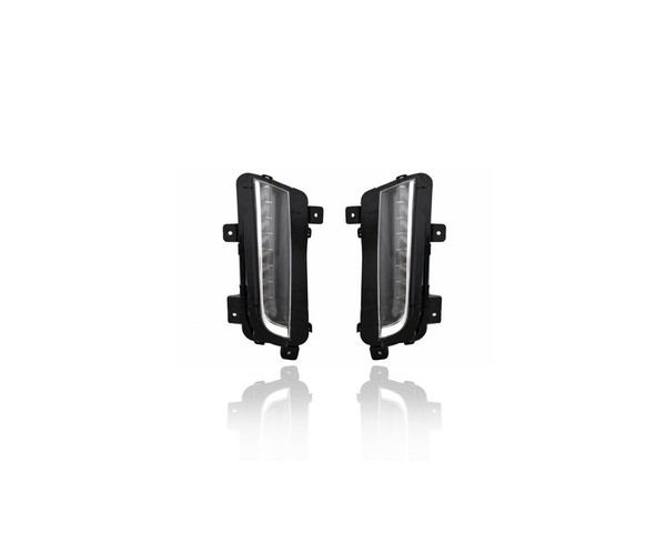Daytime Running Light - Compatible/Replacement for '14-19 Cadillac CTS Sedan, 16-19 CTS-V Sedan - LED - Pair, Left Driver + Right Passenger Set - 20896556, 20896557 - CAPA