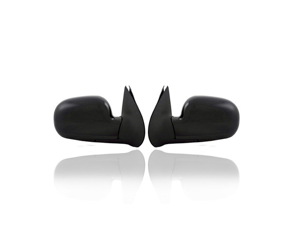 Door Mirror - Compatible/Replacement for '03-04 Hyundai Santa Fe Base - Powered, Non-Heated, Black - Pair, Left Driver + Right Passenger Set - 8762026601CA, 8761026301