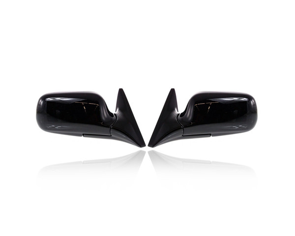 Door Mirror - Compatible/Replacement for '92-96 Lexus ES300 - Powered, Heated, Black Unpainted - Pair, Left Driver + Right Passenger Set - 8791033010C0, 8794033010C0