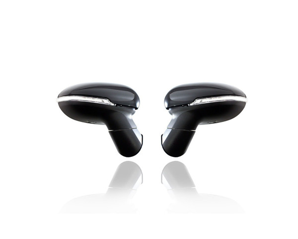 Door Mirror - Compatible/Replacement for '14-17 Kia Rio/Rio5 Sedan/Hatchback EX/SX-Only - Electric, Power-Folding, Heated With Signal, Unpainted - Pair, Set - 876201W151, 876101W151