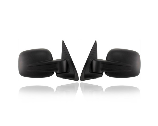 Door Mirror - Compatible/Replacement for '02-07 Jeep Liberty - Manual Folding - Pair, Left Driver + Right Passenger Set - 55155836AH, 55155837AH