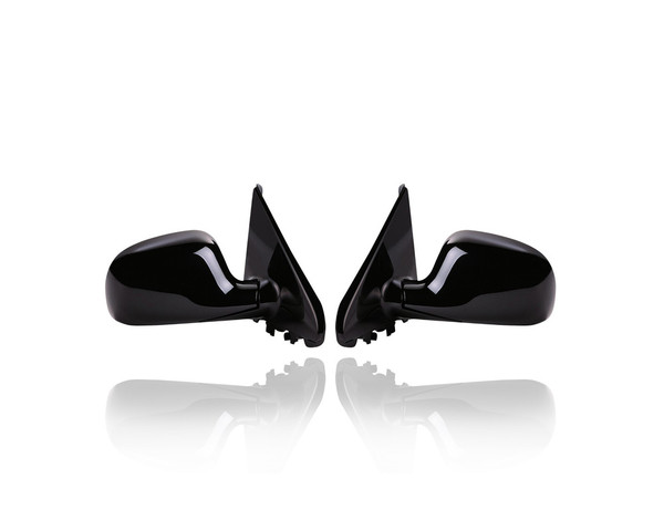 Door Mirror - Compatible/Replacement for '96-00 Dodge Caravan/Town & Country/Voyager - Manual Black - Pair, Left Driver + Right Passenger Set - 4675576AB, 4675577AB