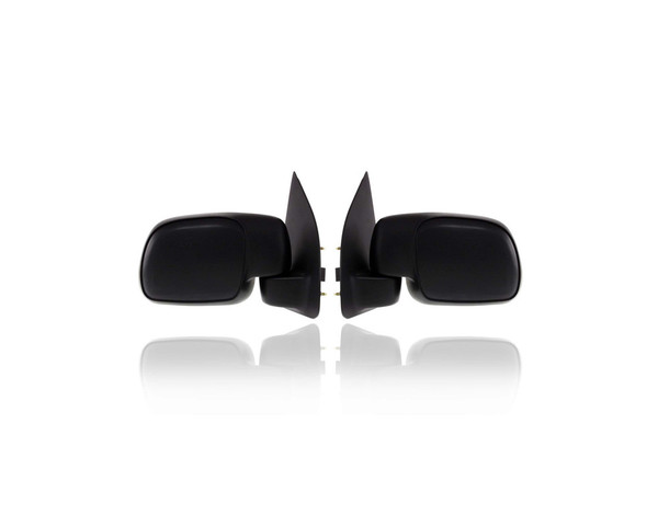 Door Mirror - Compatible/Replacement for '08-10 Ford F-250/350 Super-Duty - Powered, Without Signal, Paddle Type, Foldable Black - Pair, Left Driver + Right Passenger Set - 7C3Z17682HA, 7C3Z17683HA