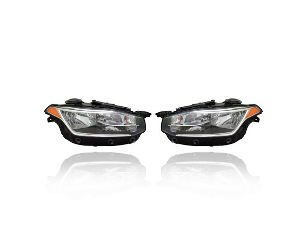 Headlight - Compatible/Replacement for '16-21 Volvo XC90 - Halogen Without LED - Pair, Left Driver + Right Passenger Set - 313531402, 313531394