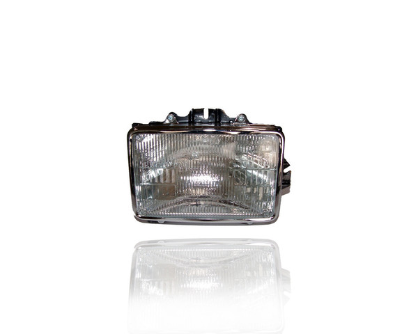 Headlight - Compatible/Replacement for '82-85 Buick Century, 80-90 Chevrolet Impala - Halogen Dual Sealbeam, Rectangular Chrome Outer Trim - Left Hand - Driver - 16502325