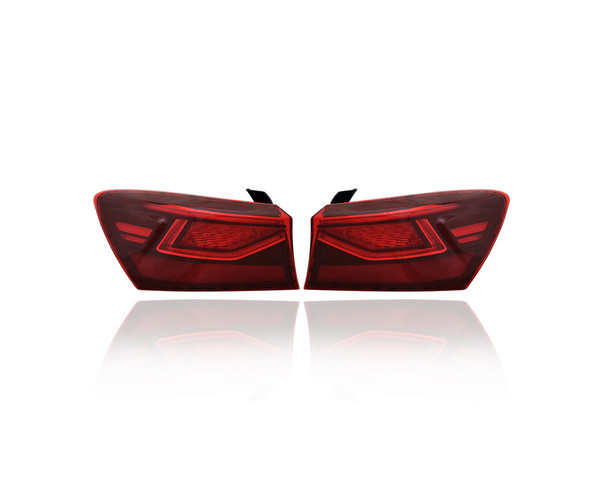 Tail Light - Compatible/Replacement for '19-21 Kia Forte Sedan EX/S/GT - LED, Outer On Body Quarter Panel - Pair, Left Driver + Right Passenger Set - 92402M7100, 92401M7100 - CAPA