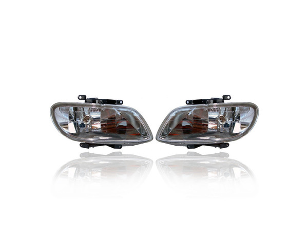 Fog Light Assembly - Compatible/Replacement for '00-02 Hyundai Accent Sedan - Pair, Left Driver + Right Passenger Set - 9220225000, 9220125000 - OEM