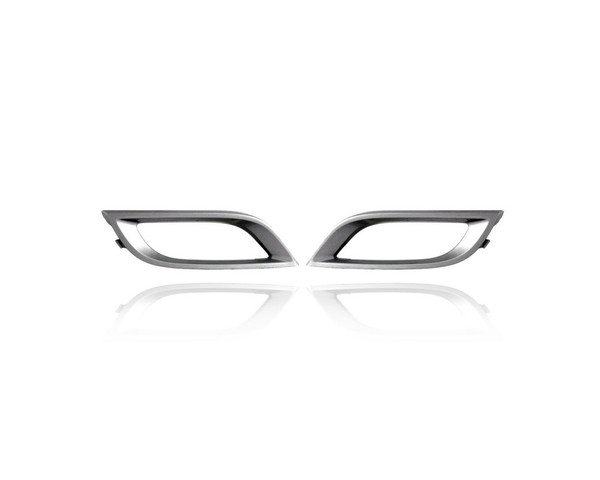 Fog Light Cover - Compatible/Replacement for '10-11 Mazda Mazda3 i/s/SV Sport/Touring/Grand - Silver - Pair, Left Driver + Right Passenger Set - BDL450C12, BDL450C22