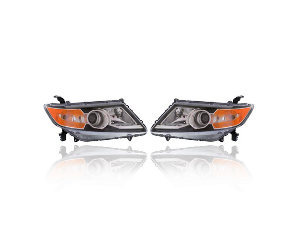 Headlight - Compatible/Replacement for '14-17 Honda Odyssey Touring Elite - Xenon/HID - Pair, Left Driver + Right Passenger Set - 33101TK8A22, 33151TK8A22 - CAPA