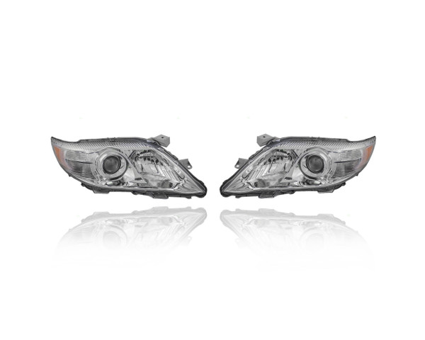 Headlight Assembly For 8111006500; 8115006500 10-11 Toyota Camry USA (Exclude SE) - CAPA Certified - Pair (Both Left Driver & Right Passenger) Set