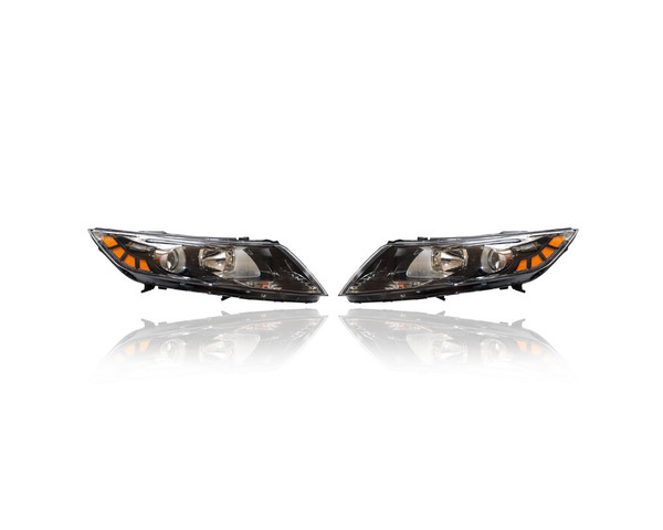 Headlight Assembly - Compatible/Replacement for '11-13 Kia Optima LX/EX (Korean-Built) - Halogen - Pair, Left Driver + Right Passenger Set - 921022T121, 921012T121 - CAPA