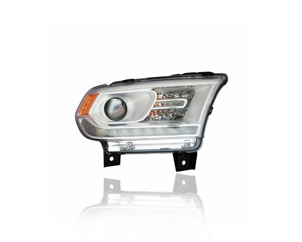 Headlight Assembly - Compatible/Replacement for '16-20 Dodge Durango SXT/GT/Limited-Only - Halogen, Chrome Bezel With LED Daytime Running Lamp - Right Hand - Passenger - 68299132AF - CAPA