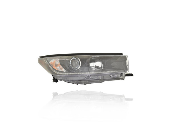 Headlight Assembly - Compatible/Replacement for '19-19 Toyota Highlander SE - Halogen With LED Daytime Running Lamp, Dark Black Interior - Right Hand - Passenger - 811100E560 - CAPA
