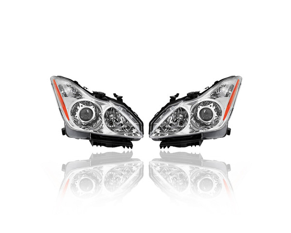 Headlight Assembly - Compatible/Replacement for '08-10 Infiniti G37 Coupe, 09-10 Convertible (Exclude Adaptive/Premium Package) - Xenon/HID - Pair, Set - 26010JL02B, 26060JL02B