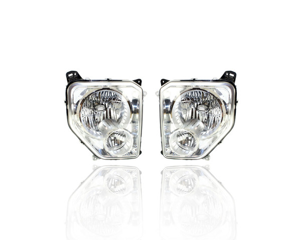 Headlight Assembly - Compatible/Replacement for '08-09 Jeep Liberty - Halogen - Pair, Left Driver + Right Passenger Set - 55157338AE, 55157339AE