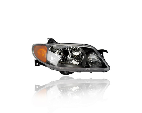 Headlight Assembly - Compatible/Replacement for '01-03 Mazda Protégé Sedan ES-Only - Black/Argent Bezel - Right Hand - Passenger - BL8E510K0D