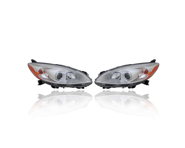 Headlight Assembly - Compatible/Replacement for '12-17 Mazda Mazda5 Sport/GS/Touring-Only - Halogen - Pair, Left Driver + Right Passenger Set - CG36510K0E, CG36510L0E