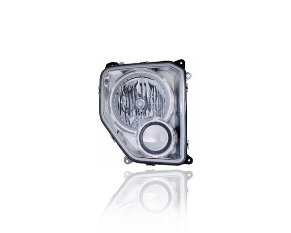 Headlight Assembly - Compatible/Replacement for '08-12 Jeep Liberty - LED With Round Bulb Shield, Without Fog Lamp - Left Hand - Driver - 57010171AE - CAPA