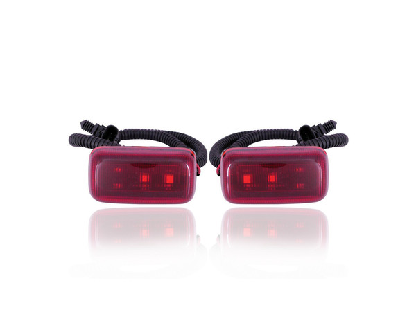 Side Marker Light Assembly - Compatible/Replacement for '15-21 Chevrolet Silverado/GMC Sierra 2500/3500 Heavy-Duty - Rear, Red - Pair, Left Driver + Right Passenger Set - 84871926 - CAPA