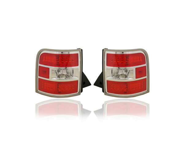 Tail Light Assembly - Compatible/Replacement for '09-11 Ford Flex Limited - LED - Pair, Left Driver + Right Passenger Set - 8A8Z13404C, 8A8Z13405C - CAPA