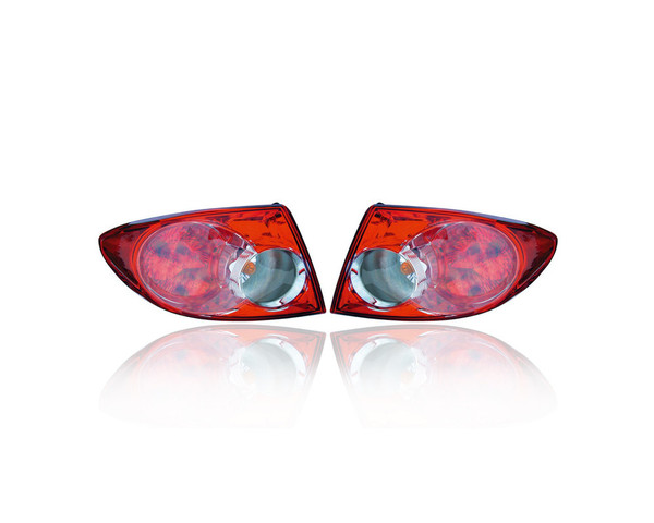 Tail Light Assembly - Compatible/Replacement for '03-05 Mazda Mazda6 Sedan/Hatchback - Halogen, On Body - Pair, Left Driver + Right Passenger Set - GK2A51150C, GK2A51160C