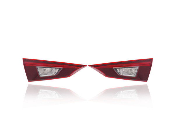 Tail Light Assembly - Compatible/Replacement for '14-16 Mazda Mazda3 Sedan s/Grand Touring (Japan-Built) - LED, Smoked Inner On Trunk Lid - Pair, Set - B45B513F0C, B45B513G0C
