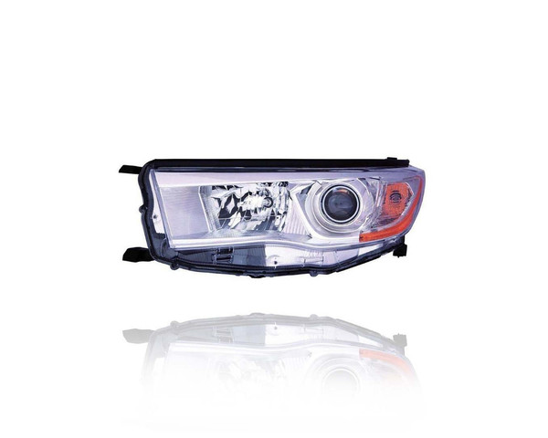 Headlight Assembly For 14-16 Toyota Highlander/Hybrid-LE/LE-Plus/XLE - White Chrome Bezel - Left Hand - Driver - 811500E180