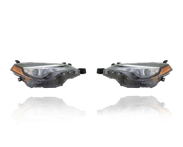 Headlight Assembly For 17-19 Toyota Corolla-Ce/L/LE/LE-ECO - Bi-LED, With LED Daytime Running Light - Pair, Left Driver + Right Passenger Set - CAPA - 8115002M70, 8111002M70
