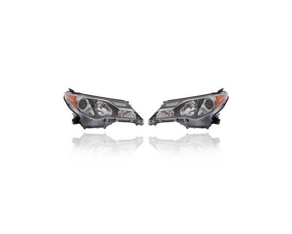 Headlight Assembly For 811100R042, 811500R042 13-15 Toyota RAV4 (North America-Build Only) - Pair Left Driver + Right Passenger Set, CAPA