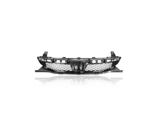 Grille For 71121SNAA50 09-11 Honda Civic 1.8/2.0L/Hybrid - Matte-Black - Textured - With Emblem Provision