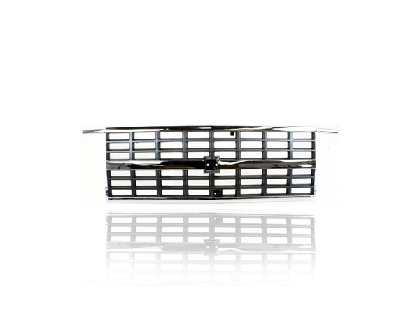 Grille - Compatible/Replacement for '92-96 Chevrolet Van (Exclude GMC) - Chrome/Silver Gray, With Emblem Provision - 15667812