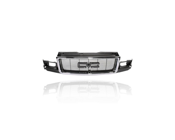 Grille - Compatible/Replacement for '95-05 GMC Safari Van - Chrome/Gray, Composite Type, With Emblem Provision - 19131430