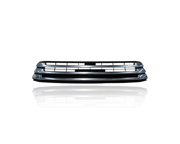 Grille - Compatible/Replacement for '17-19 Toyota Highlander/Hybrid Limited - Front Bumper Lower, Chrome Frame Without Camera Hole - 531020E080