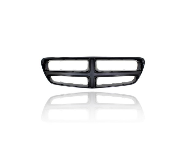 Grille - Compatible/Replacement for '11-14 Dodge Charger SXT/RT/Plus - Main Upper Glossy Black Outer Frame Shell - 68142922AA