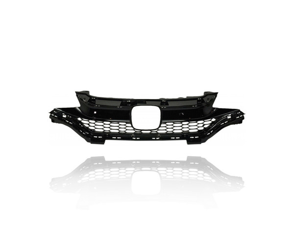 Grille - Compatible/Replacement for '18-20 Honda Fit - Main Upper Glossy Black Frame, With Emblem Provision - 71121T5RA50
