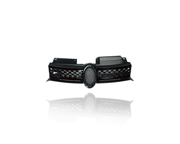 Grille - Compatible/Replacement for '10-14 Volkswagen VW GTI - Black, With Emblem Provision - 5K0853651AKATK