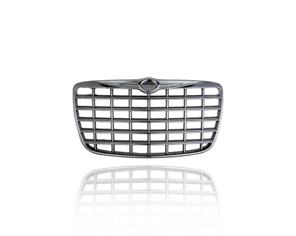 Grille - Compatible/Replacement for '05-07 Chrysler 300 5.7/6.1L ('08 Code MF5, 09-10 MFV) With Fog Lamp - Chrome/Silver, With Emblem Provision - 4805928AC