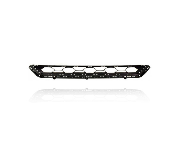 Grille - Compatible/Replacement for '18-21 Volkswagen VW Tiguan (Exclude R-Line) - Front Bumper Lower Center Without Sensor & Camera Hole, Black - 5NN853677E9B9