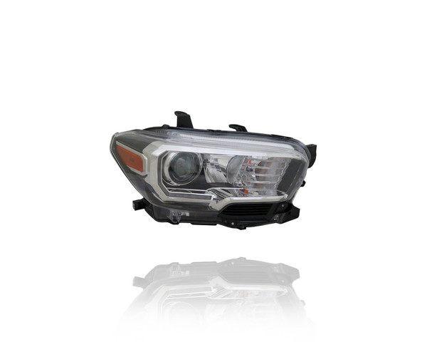 Headlight Assembly Fit/For 16-23 Toyota Tacoma-TRD-Sport/Offroad/Limited - Black Bezel, LED Daytime Running Light, Halogen Foglamp - CAPA - Right Hand - Passenger - 8111004270