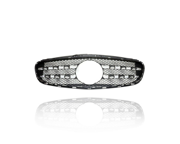 Grille - Compatible/Replacement for '14-15 Mercedes-Benz E-Hybrid, 14-16 Sedan, 14-16 Wagon With AMG Package, Without Front View Camera, With Emblem Provision - 2128851400