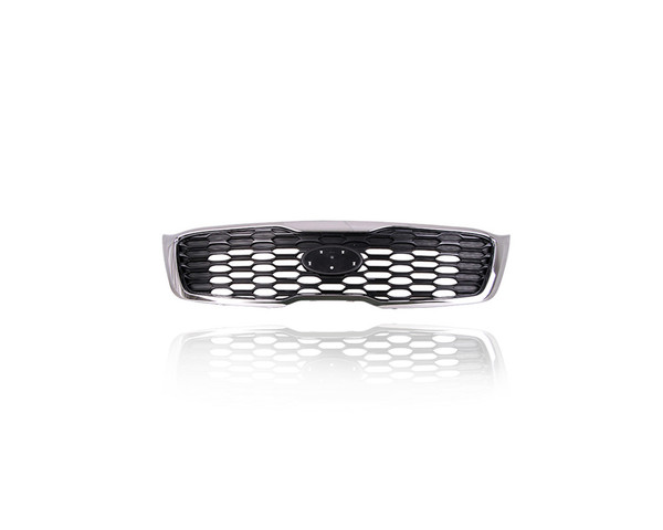 Grille - Compatible/Replacement for '19-20 Kia Sorento L/LX - Main Upper, Chrome Frame Black Insert, With Emblem Provision - 86380C6500