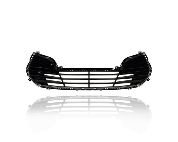 Grille - Compatible/Replacement for '12-17 Hyundai Veloster Base/Value/1.6L (Non-Turbo) - Front Bumper Lower, Chrome Trim Glossy Black - 865602V010
