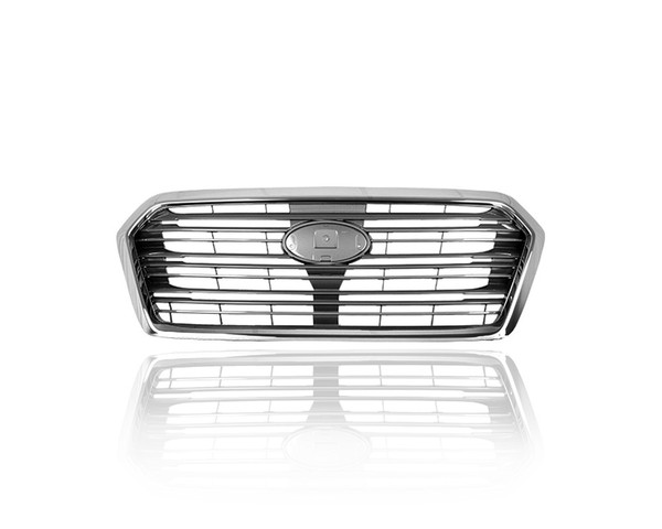 Grille - Compatible/Replacement for '19-22 Subaru Ascent Base/Premium/Limited - Main Upper, Chrome Frame, Silver Trim Insert, With Emblem Provision - 91121XC00A