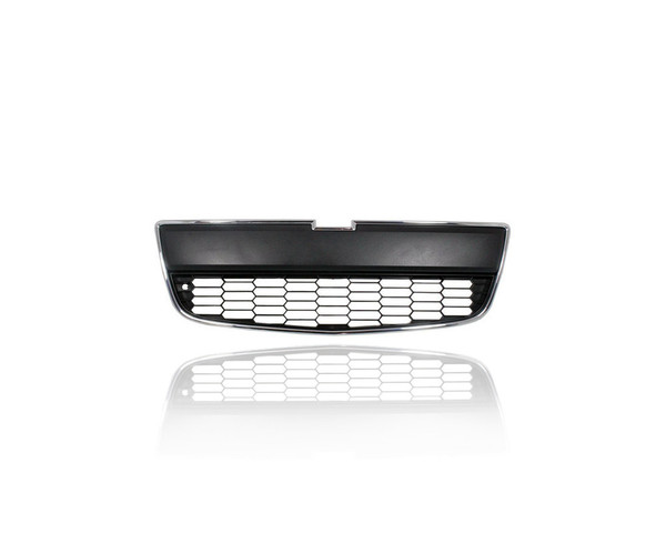 Grille - Compatible/Replacement for '12-16 Chevrolet Sonic Sedan/Hatchback - Front Bumper Lower, Chrome Frame Black Insert - 95227395 CAPA
