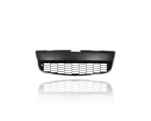 Grille - Compatible/Replacement for '12-16 Chevrolet Sonic Sedan/Hatchback - Front Bumper Lower, Chrome Frame Black Insert - 95227395