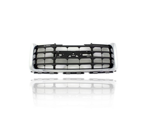 Grille - Compatible/Replacement for '07-10 GMC Sierra 2500/3500 - Chrome Frame Black Gray Insert, With Emblem Provision - 25825523