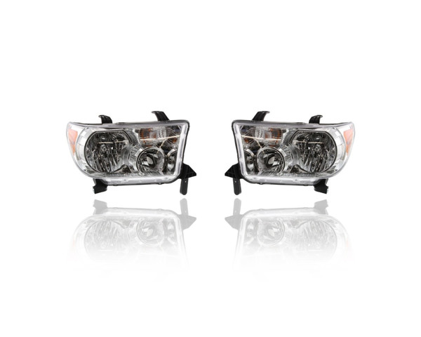 Headlight Assembly For 07-13 Toyota Tundra, 08-17 Sequoia - Without Level Adjuster, Both Pair Left Driver Right Passenger - 811100C051, 811500C051
