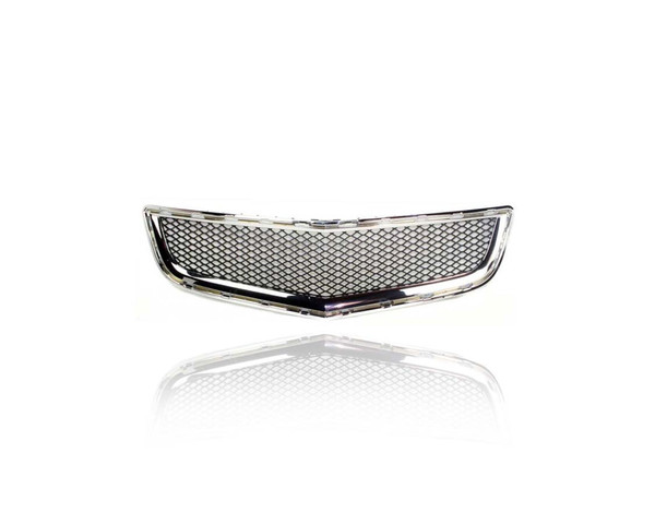 Grille - Compatible/Replacement for '09-12 Chevrolet Traverse LS/LT - Main Lower, Chrome Frame Black Mesh - 20756061 CAPA