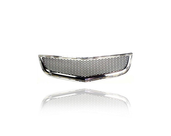 Grille - Compatible/Replacement for '09-12 Chevrolet Traverse LS/LT - Main Lower, Chrome Frame Black Mesh - 20756061